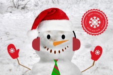 Merry Christmas New Year Snowman