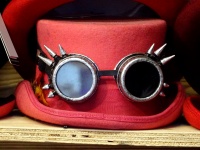 Red Top Hat With Goggles