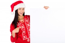 Santa With A Blank Board