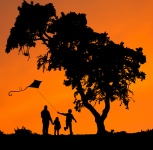 Sunset Family Silhouette