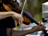 Violinist Playing Outdoors