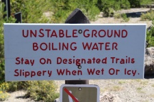 Yellowstone Warning Sign