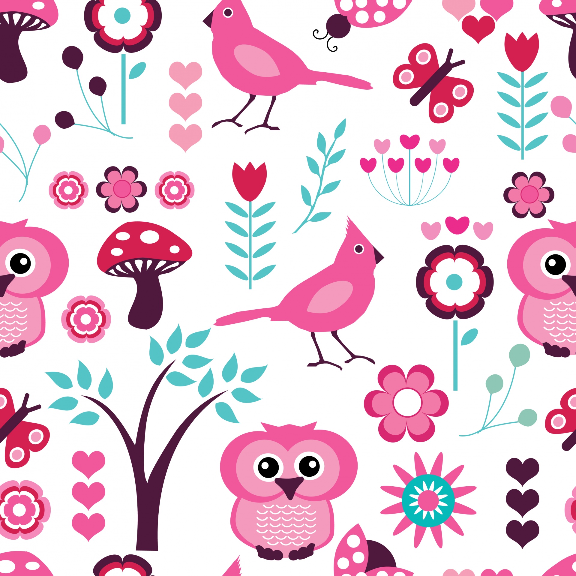 Birds & Flowers Background