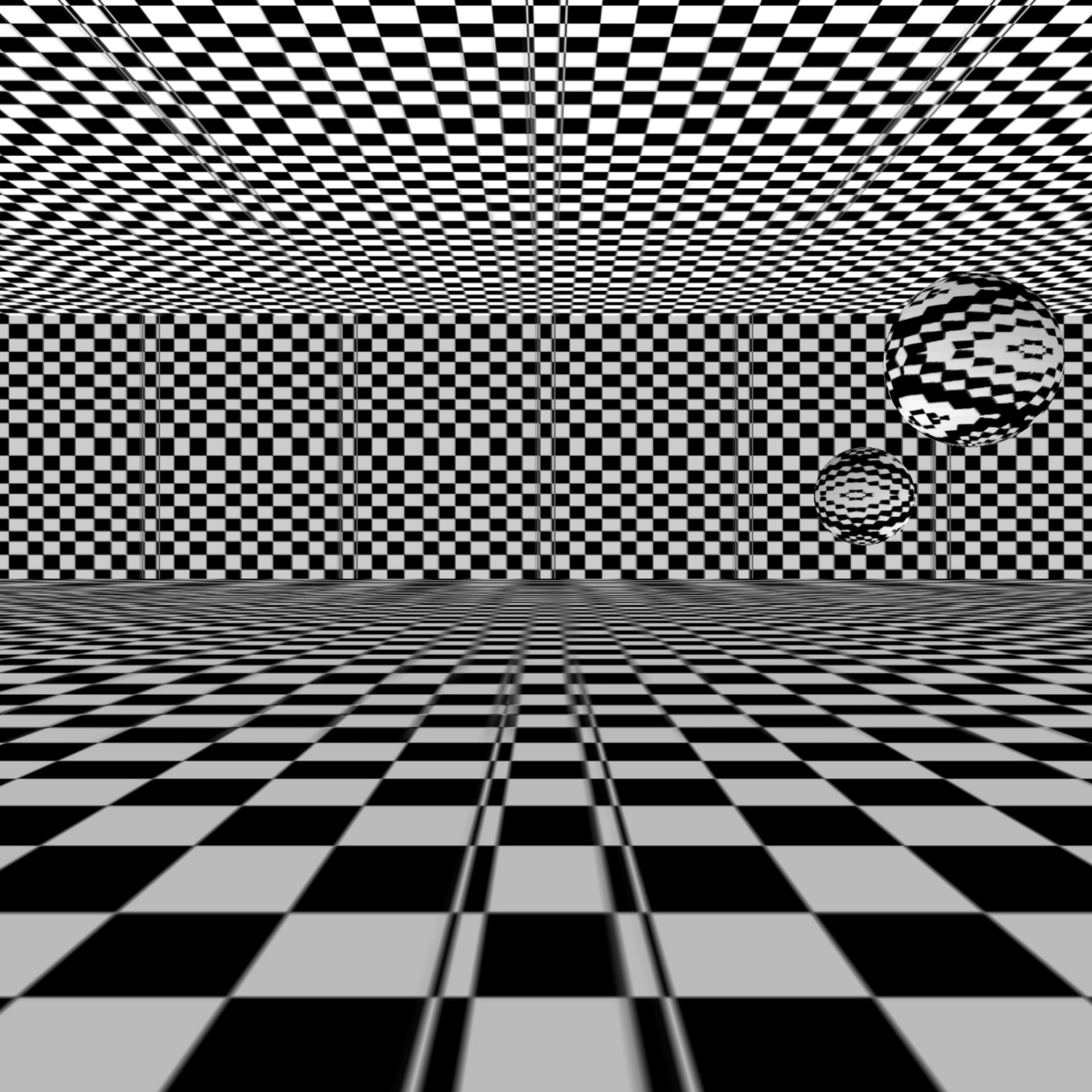 wallpaper with checkerboard perspective view