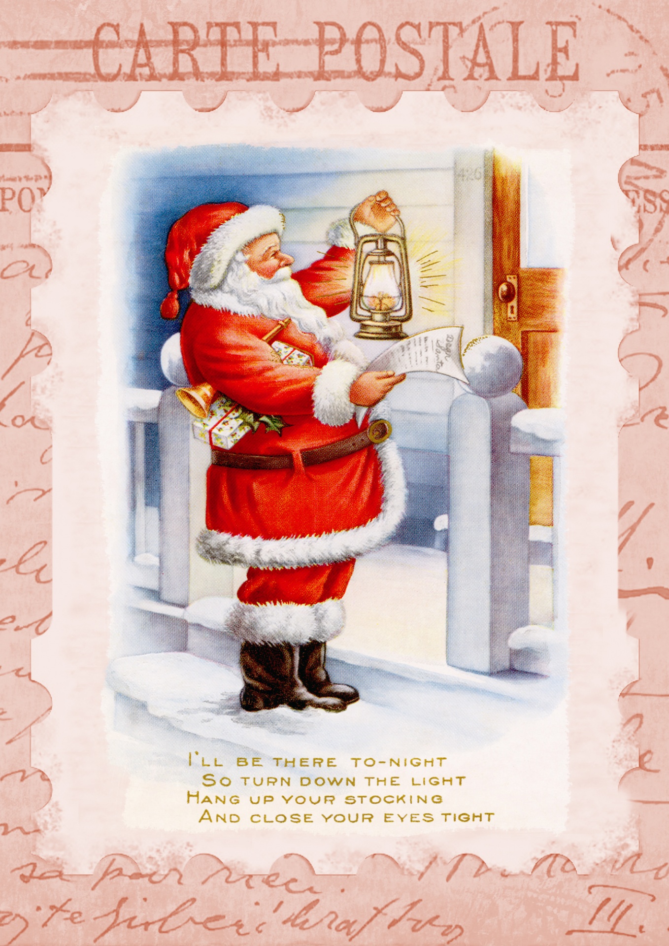 Christmas Postcard Vintage Santa