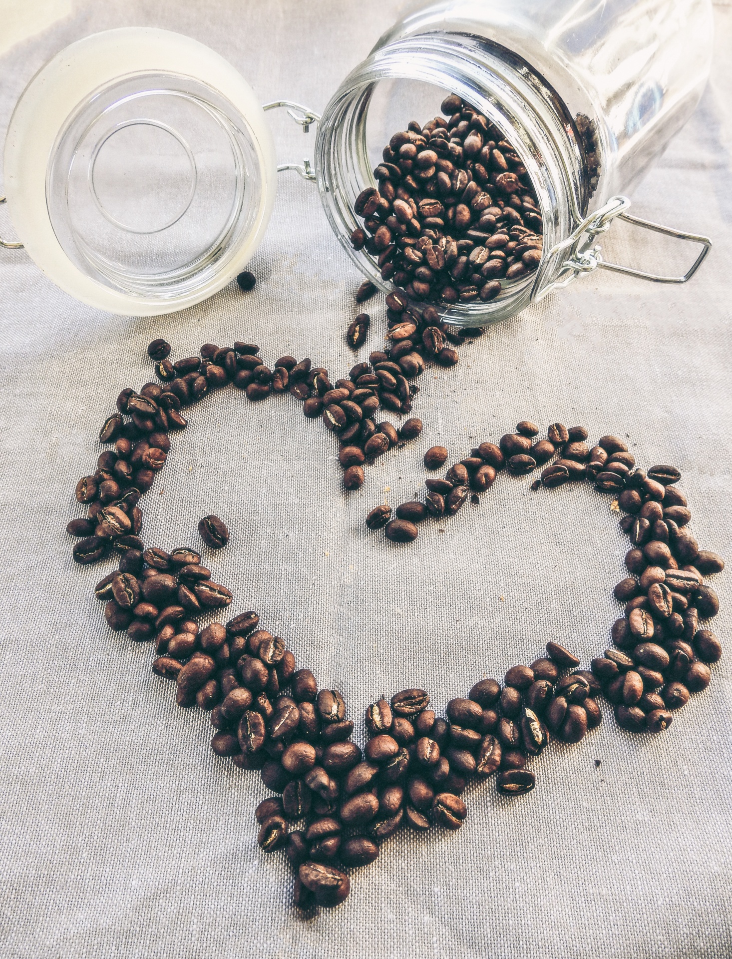 Coffee Beans In Heart Shape