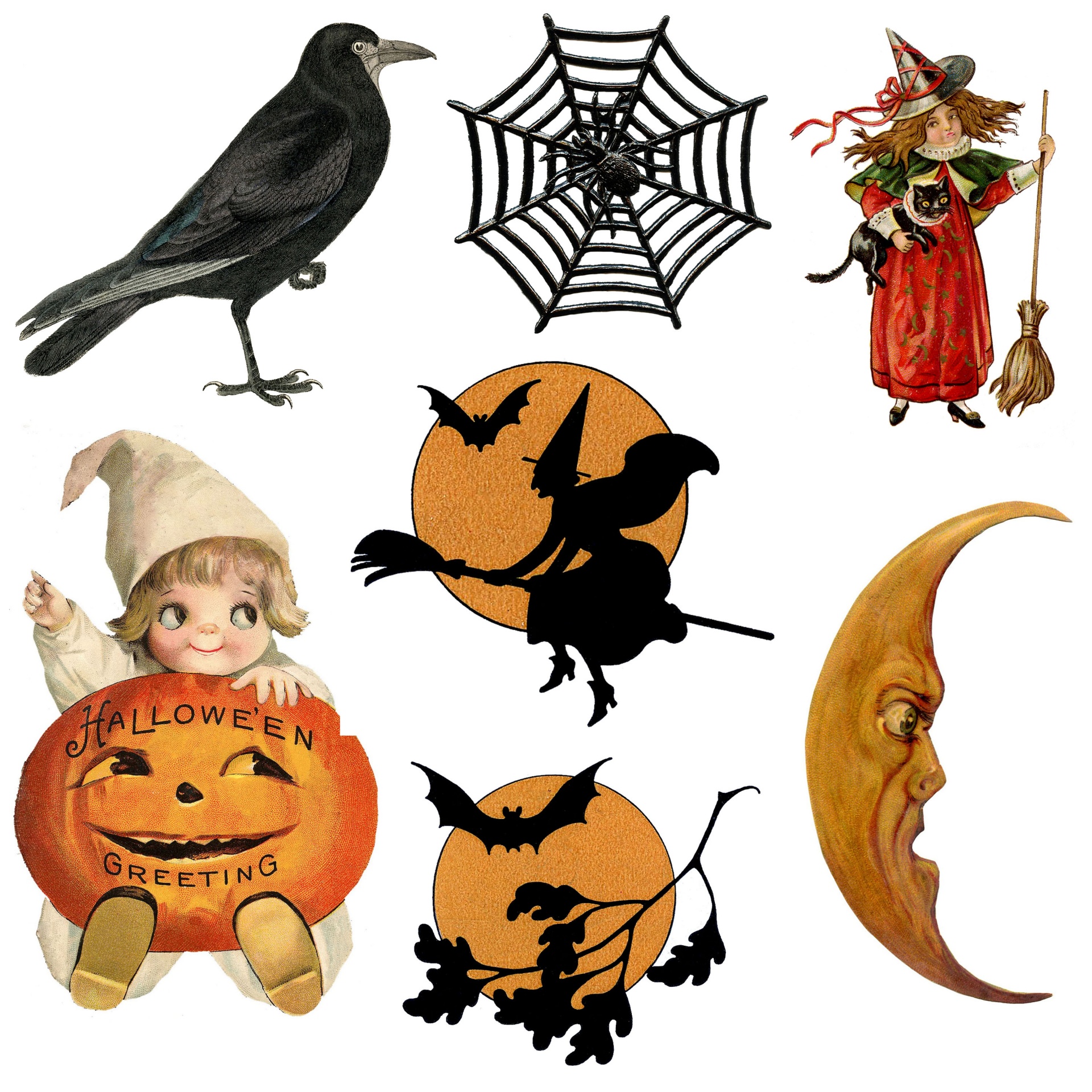 Halloween Vintage Icons Symbols