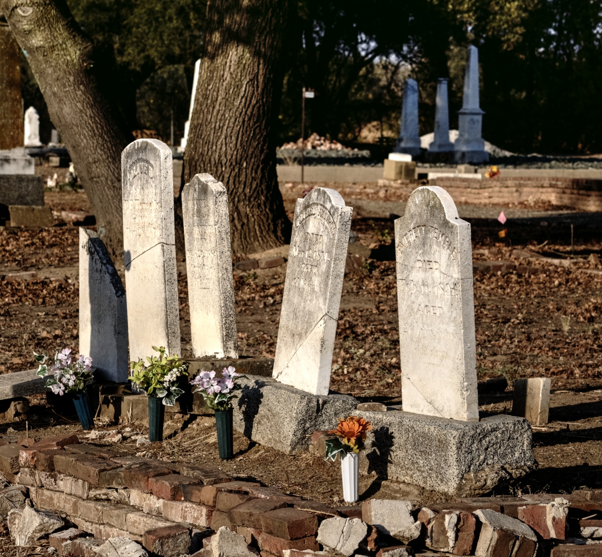 old cemetery near Sacramento, Marysville, California with graves dating back to 1800s