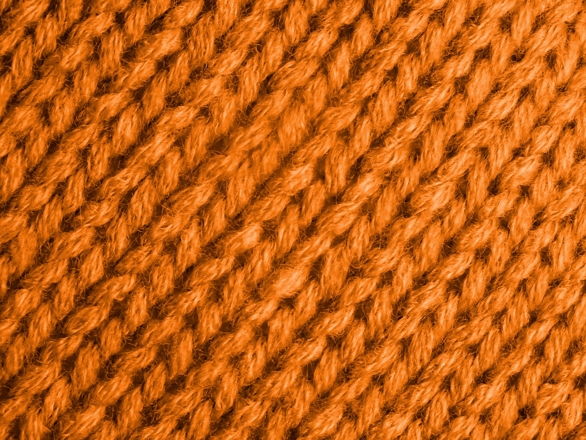 Orange Knitted Wool Background