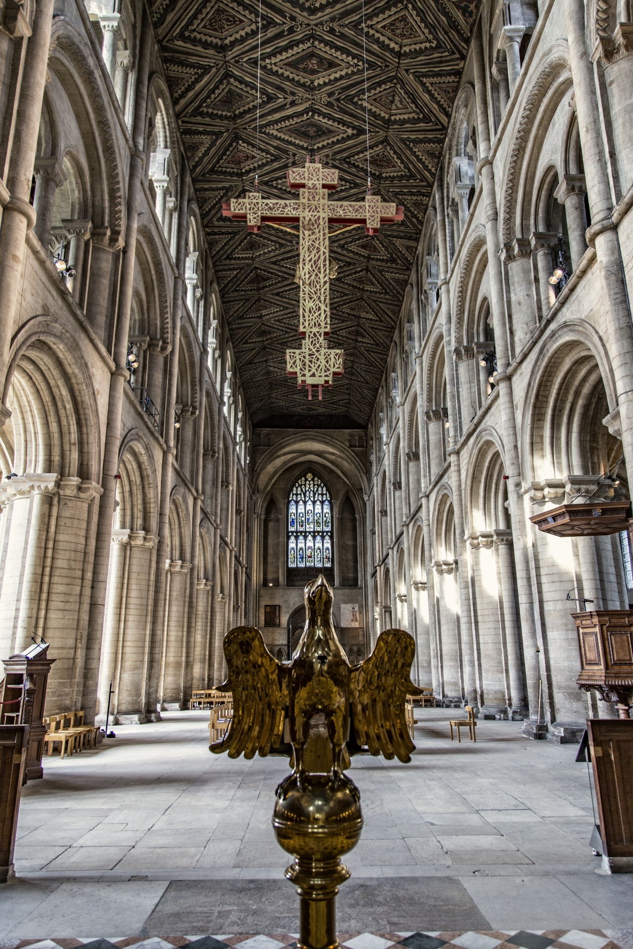 Peterborough Cathedral, properly the Cathedral Church of St Peter, St Paul and St Andrew – also known as Saint Peter's Cathedral in the United Kingdom – is the seat of the Anglican Bishop of Peterborough