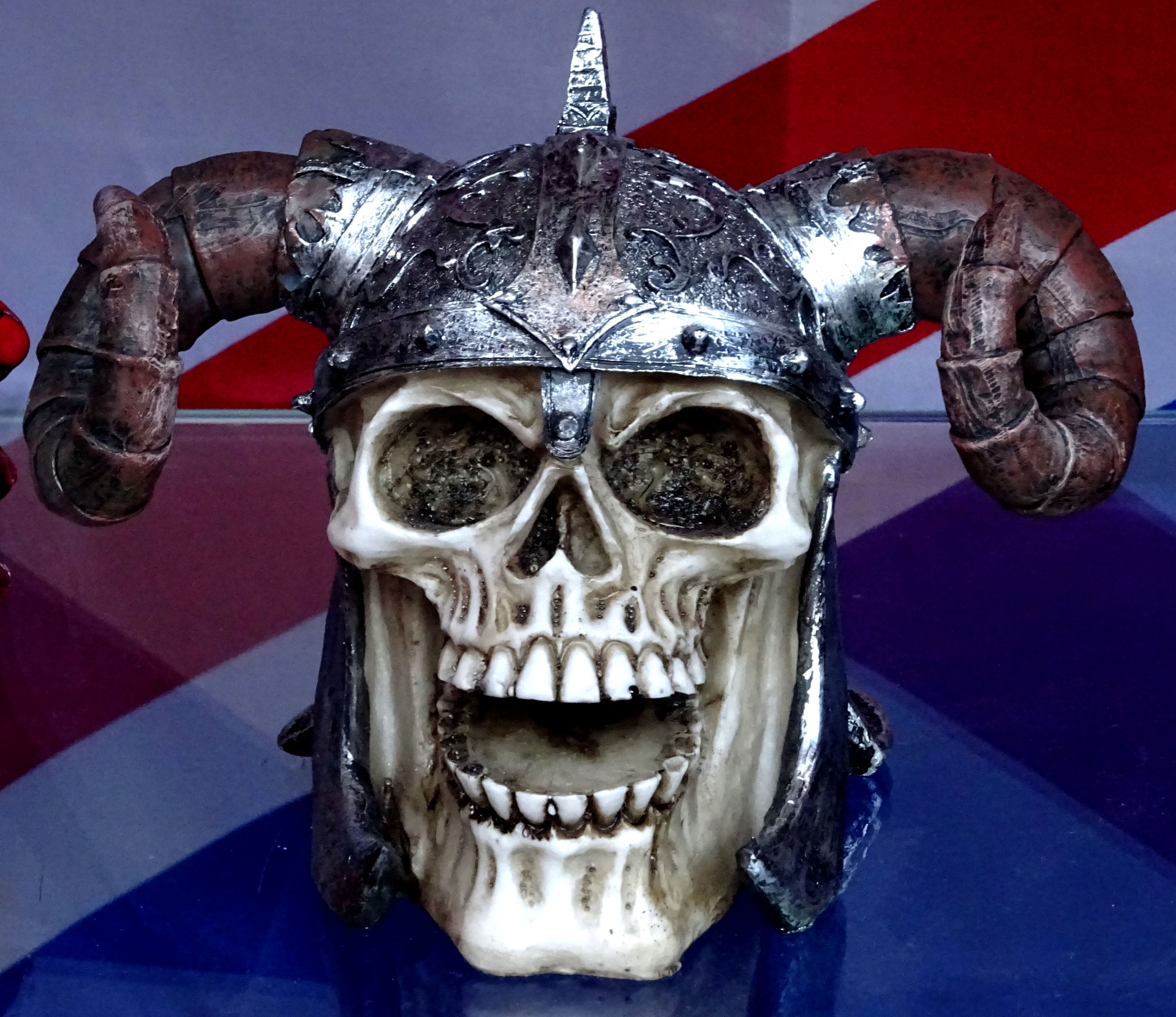 Skull With Ram Horns Warrior Helmet