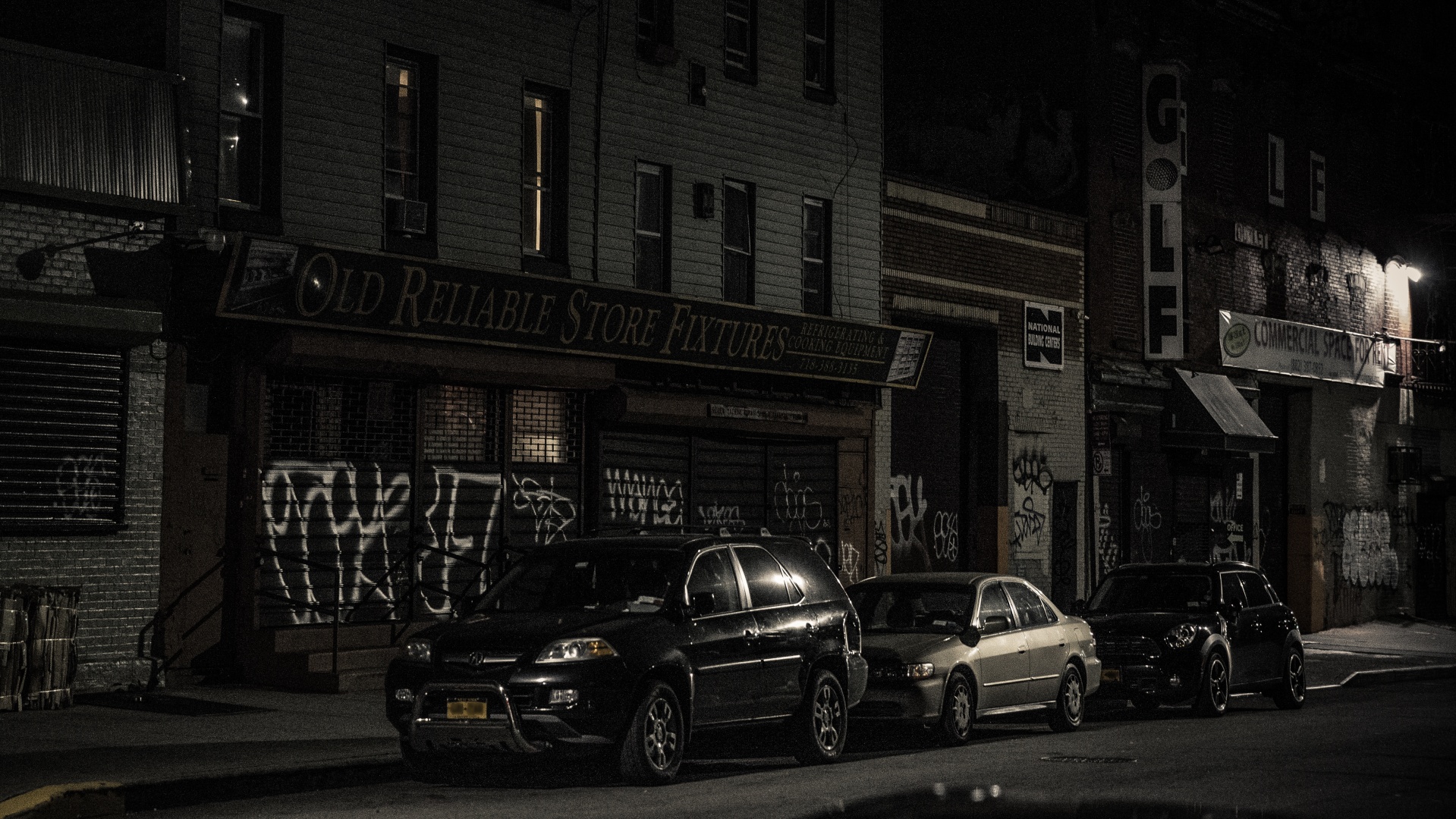 Street In Brooklyn At Night