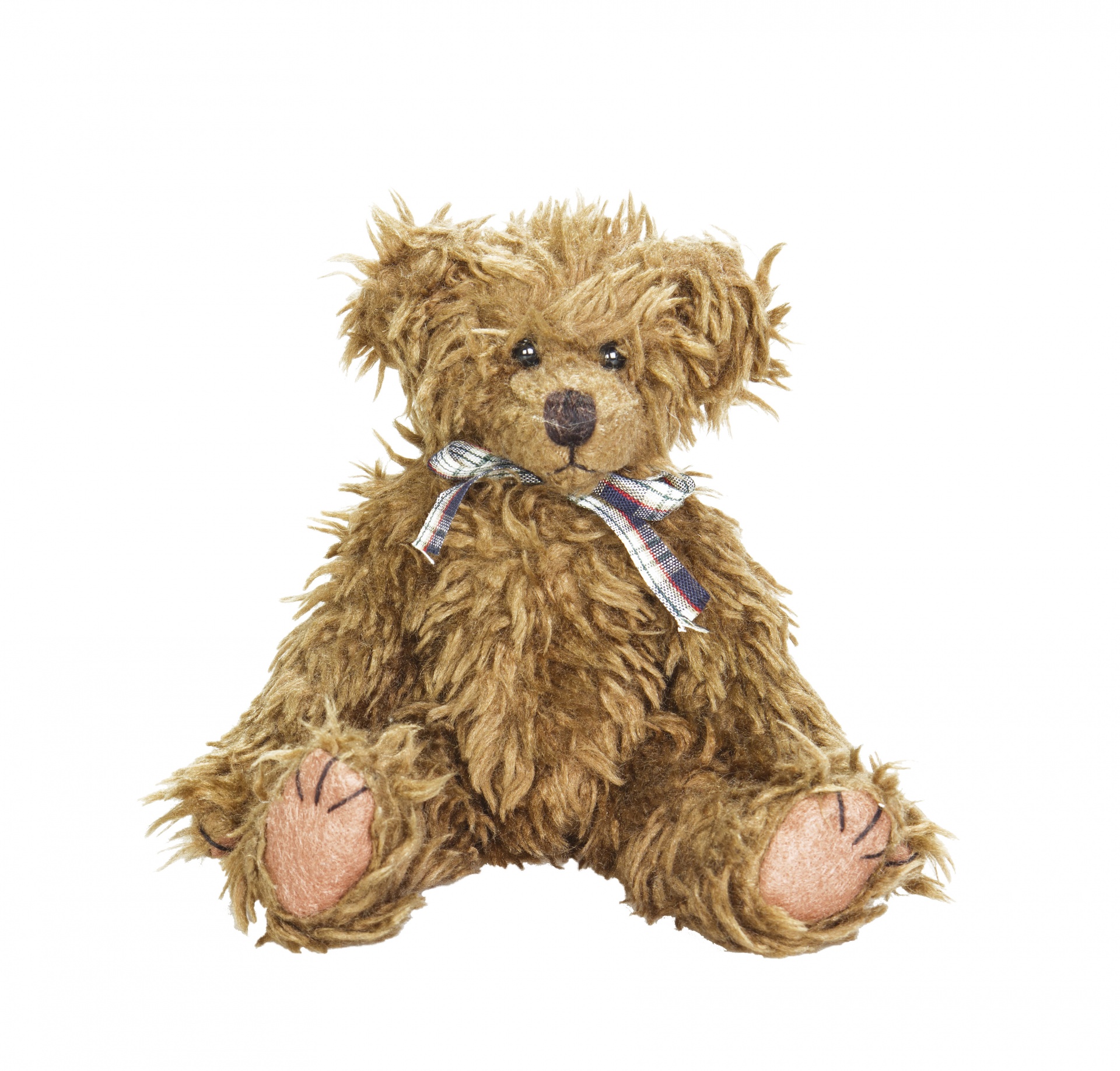 Cute scruffy vintage teddy bear clipart isolated on white background