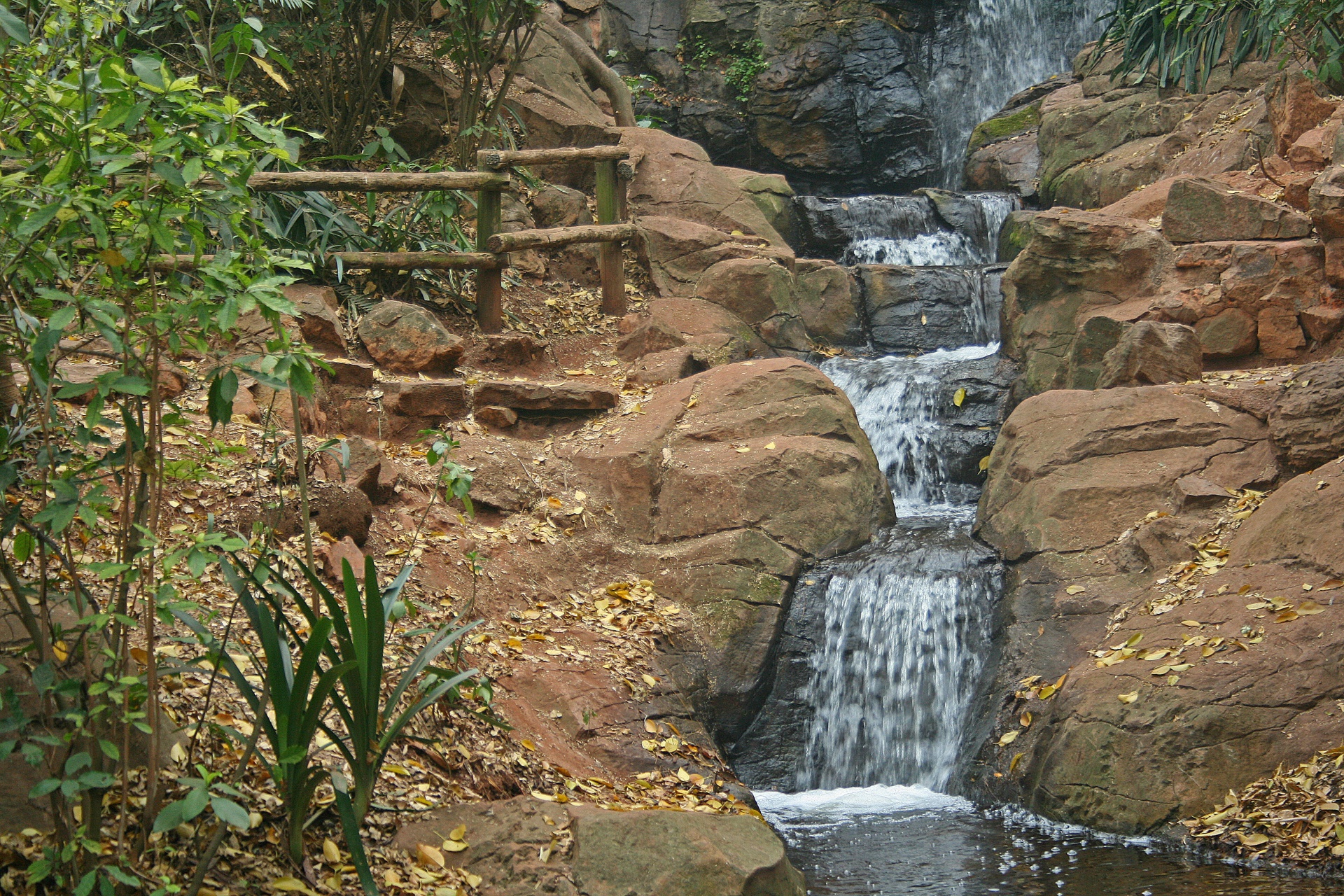 view of waterfall cascading down rocks
