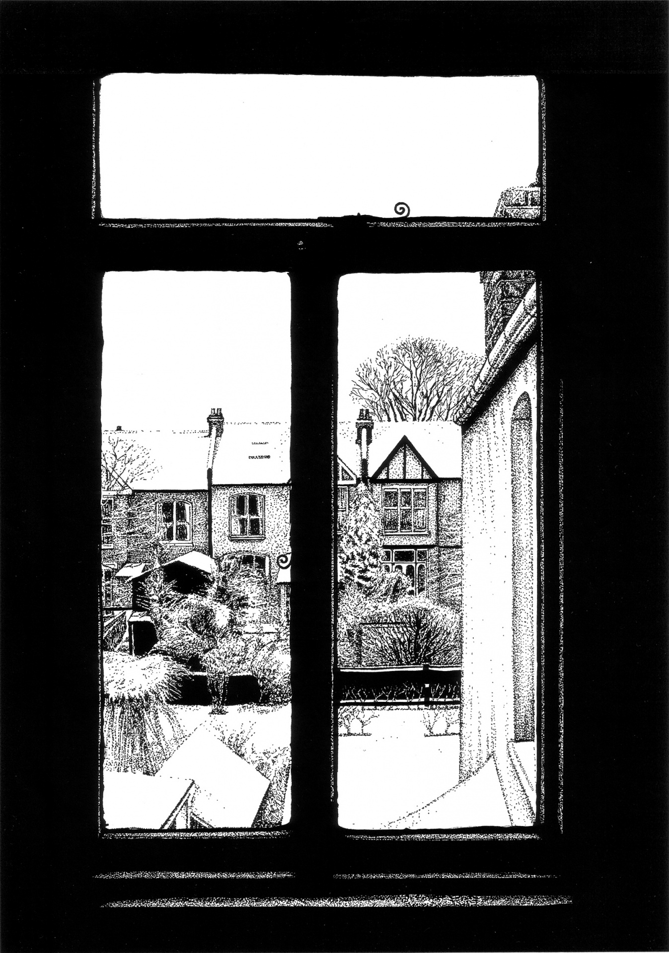 View from house in the London suburb of Streatham, during a cold winter