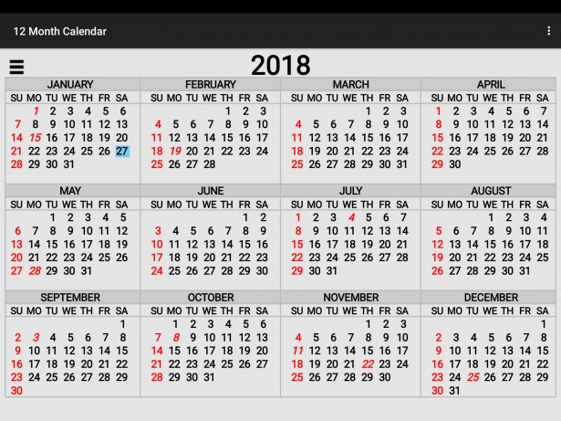 Kalendář 2018 Stock Fotka zdarma - Public Domain Pictures