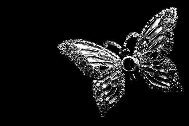 Butterfly Pin Sterling Silver Mechanical Wings Fine Filigree Details Germany