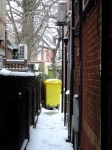 Alleyway In Winter Snow