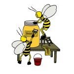 Bee With Honey Illustration