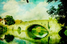 Bridge Over River Painting
