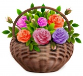 Basket With Roses