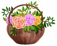 Basket With Roses