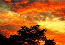Clouds And Fiery Sunset