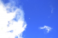 Clouds, Moon And Blue Sky