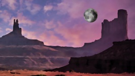 Full Moon In The Desert
