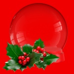 Glass Ball With Poinsettia