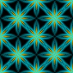 Glowing Turquoise Snowflake Pattern