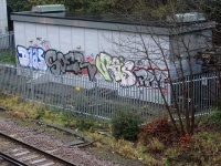Graffiti Next To The Train Tracks