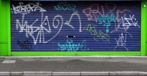 Graffiti On Shop Shutters