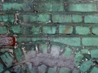 Green Grunge Brick Wall