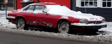 Jaguar XJS Car In Snow