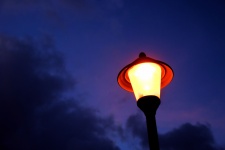 Lamp And Clouds Evening Sky