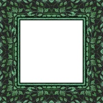 Leaf Pattern Rolled Frame Green