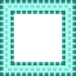 Retro Checkerboard Frame Aqua