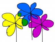 Tri Color Flowers