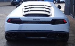 White Lamborghini Car Back View