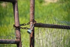 Wire Fence With Padlock