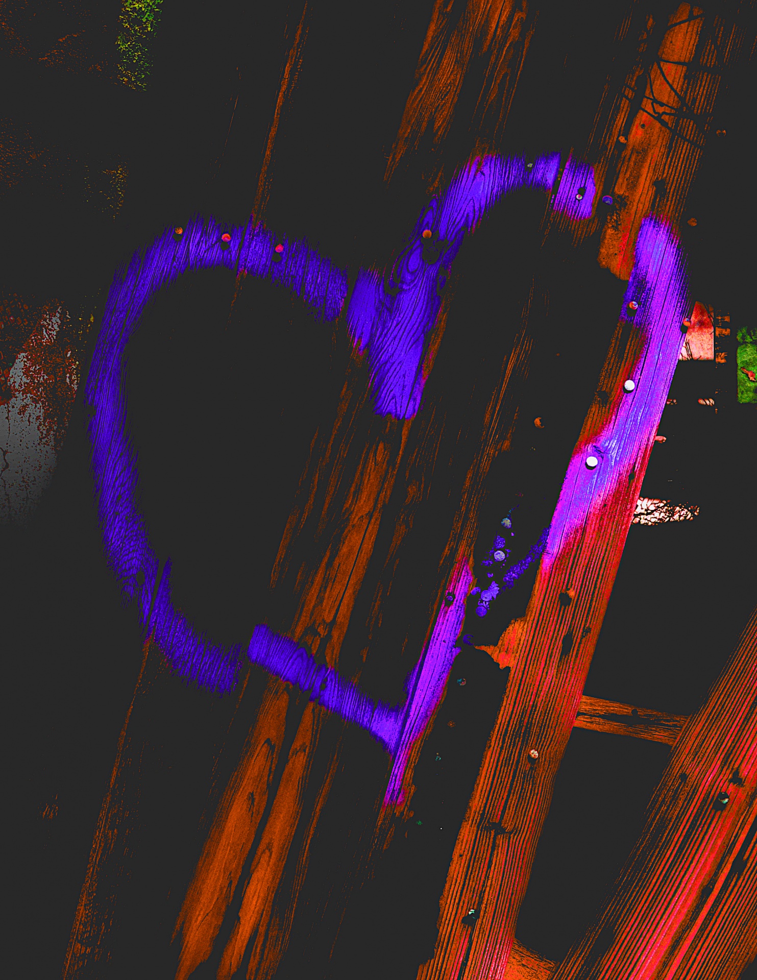 grungy heart red and purple blue