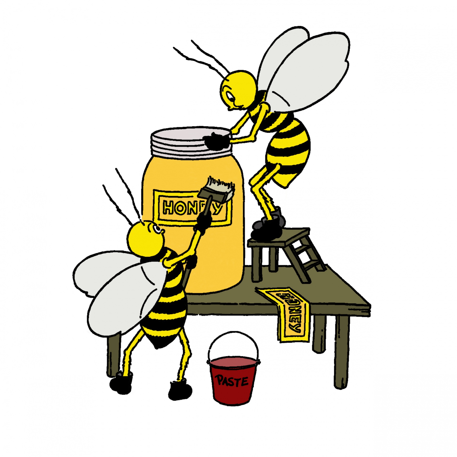 Bee With Honey Illustration