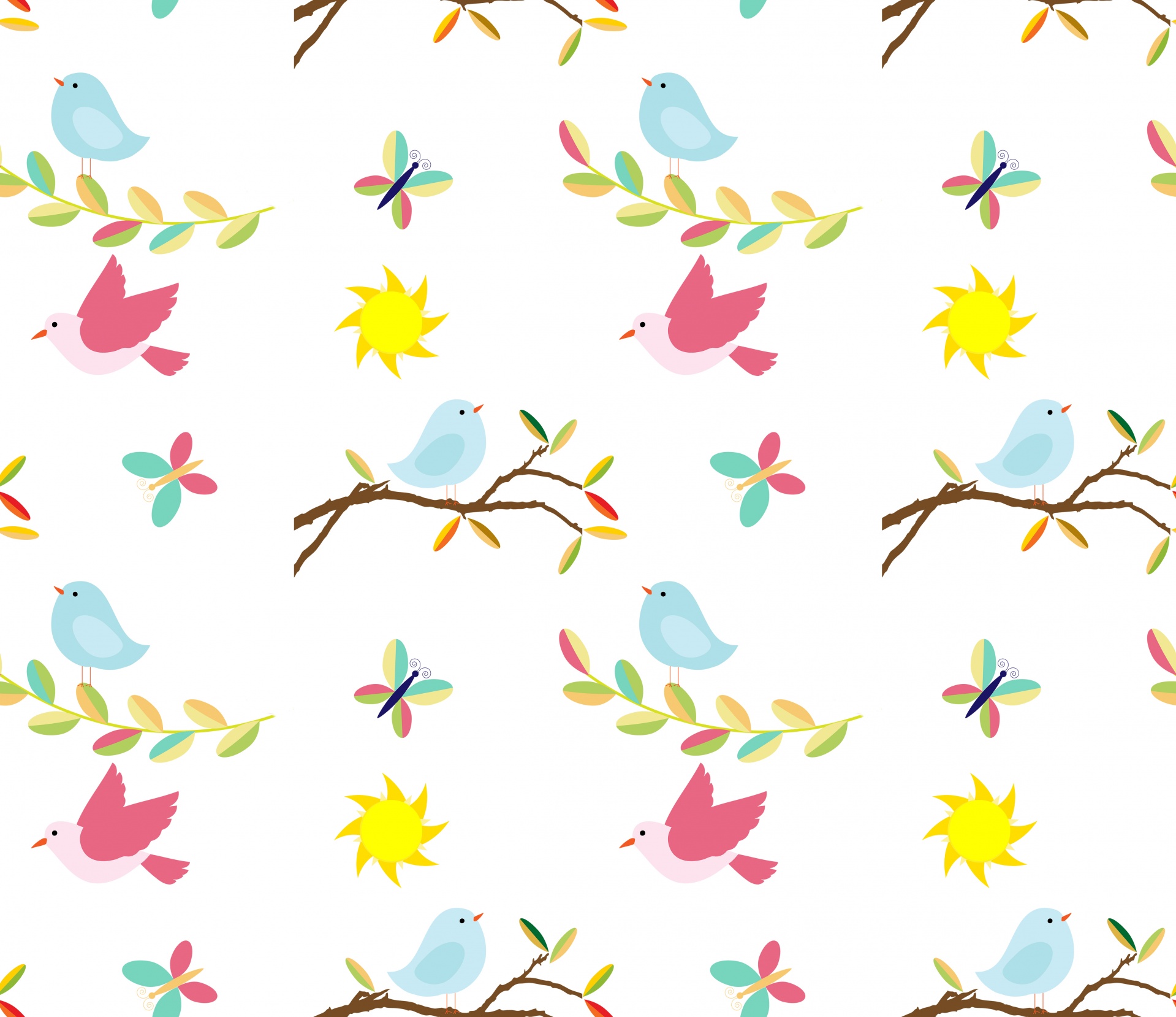 Birds Cute Wallpaper Pattern