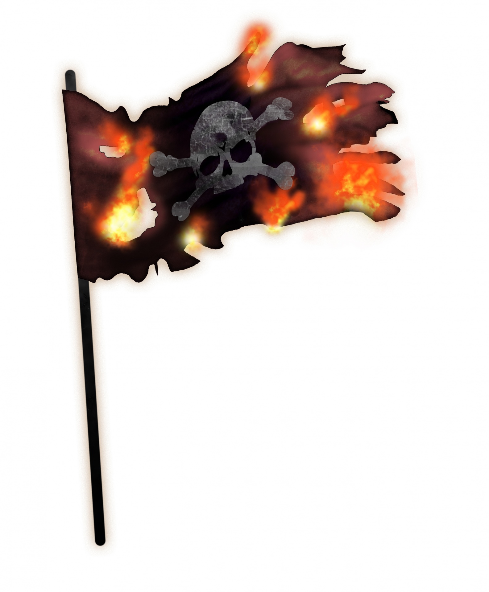 Pirate, Pirate skull flag, skull flag, black pirate flag, waving flag, black waving flag, ruined flag