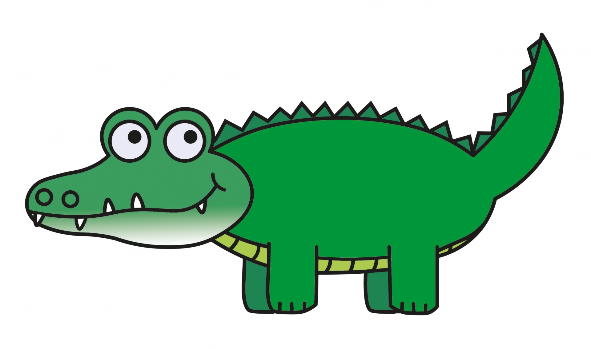 A colored cartoon alligator clip art.