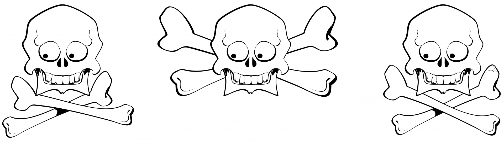 Happy skull and crossbones illustrations