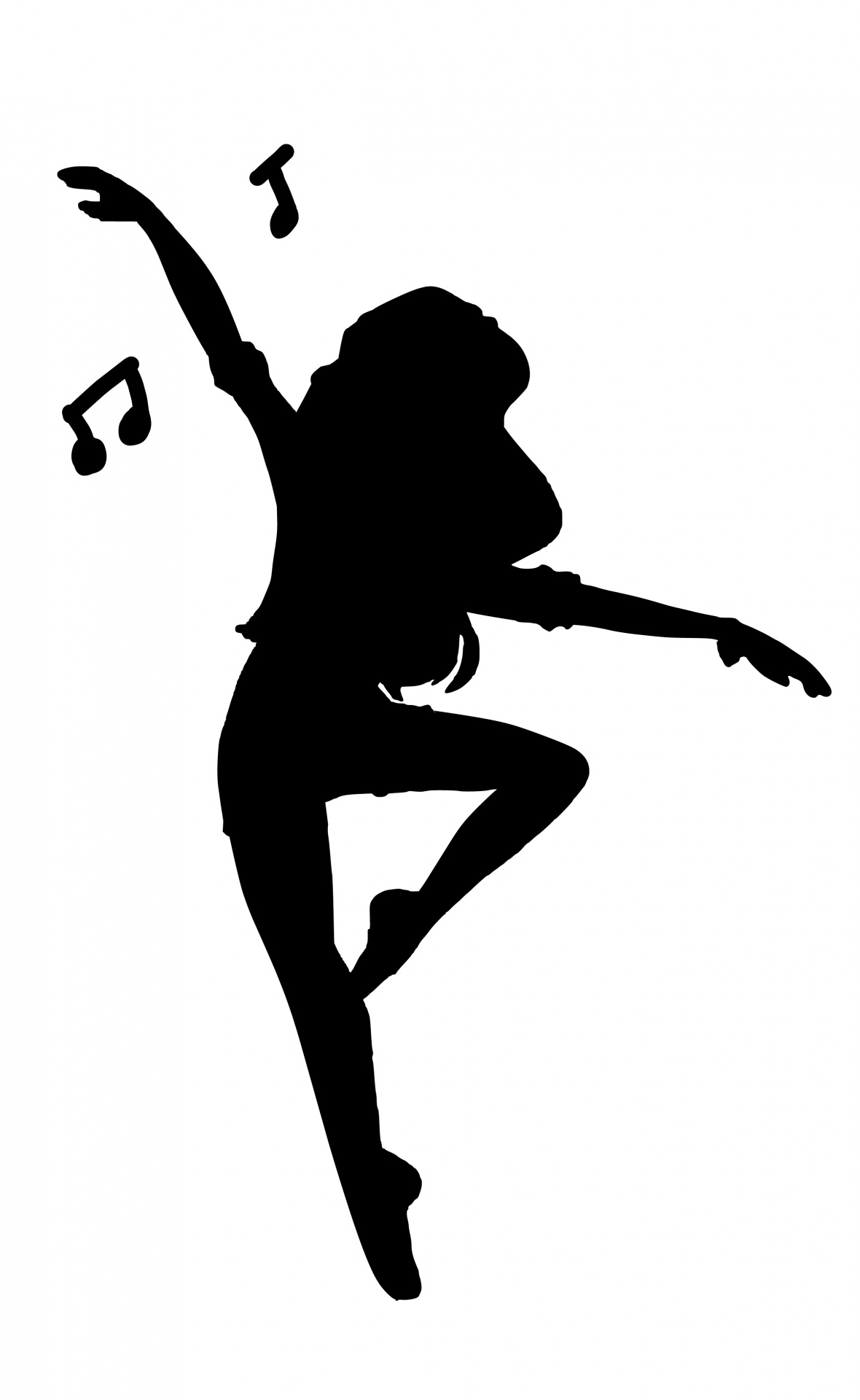 silhouette, dancing, woman, people, art, happy, motivation, music, pallet, isolated