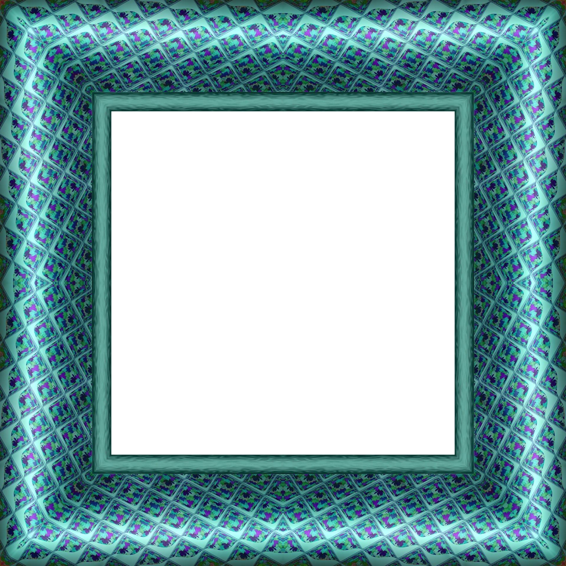 Diamond Pattern Picture Frame Aqua