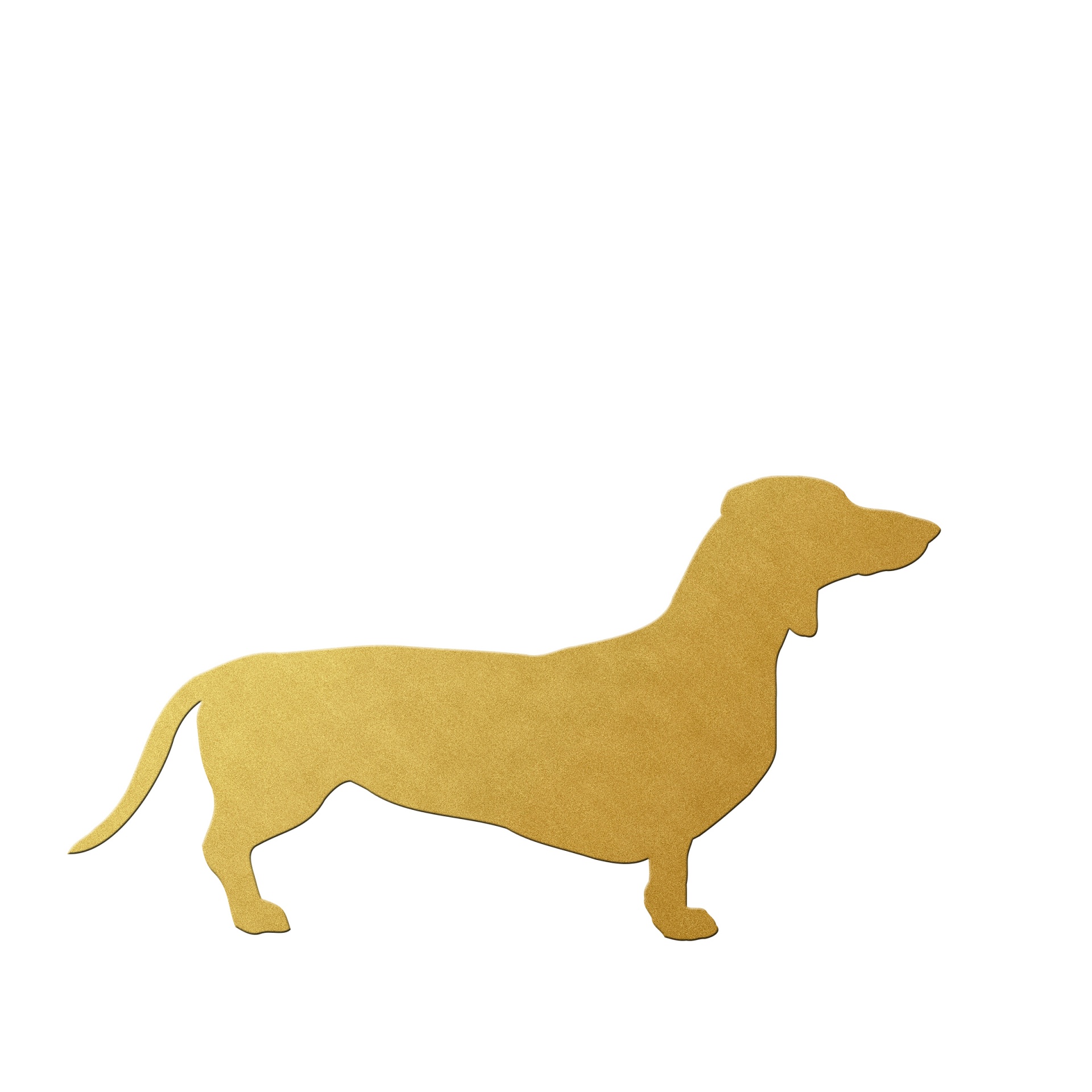 Dog Dachshund Outline Gold